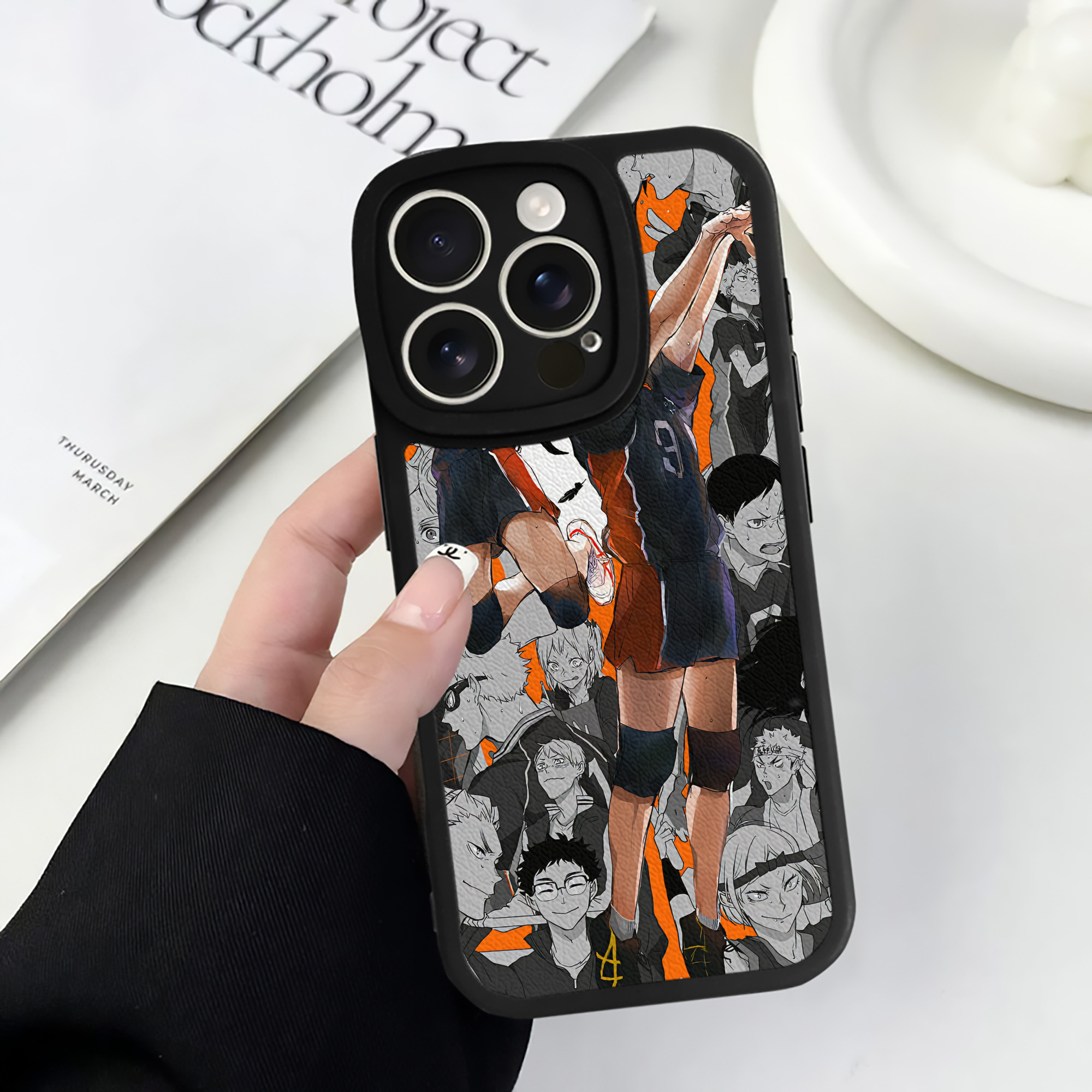 （画像用） ハイキュー!! Haikyu!! 【iPhone 16シリーズ対応】シリコンスマホケース（レザー調） 材質：シリコン